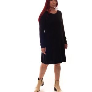 BOGO Lands’ End navy soft knit long-sleeve midi dress — great traveler! NWOT